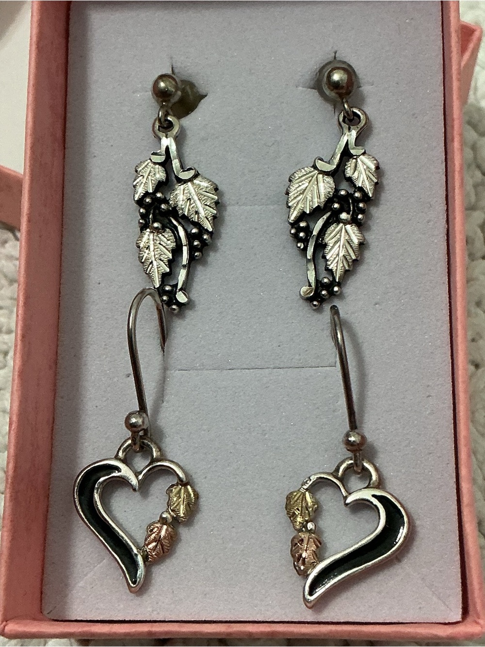 2 Pairs Wheeler Mfg for Black Hills Gold Earrings 925